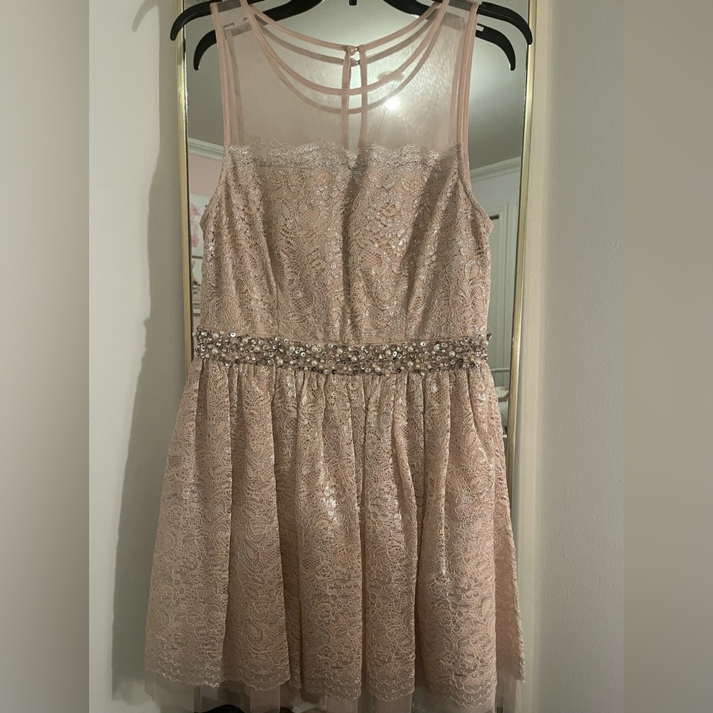 Peach Blush Lace Dress